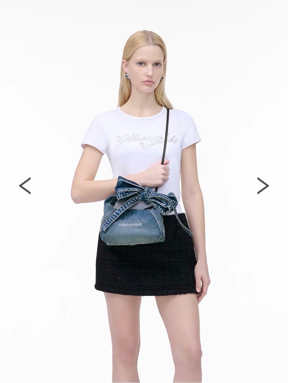 NWT Marc Jacobs The Bow Denim Mini Sack Bag - Picture 6 of 8